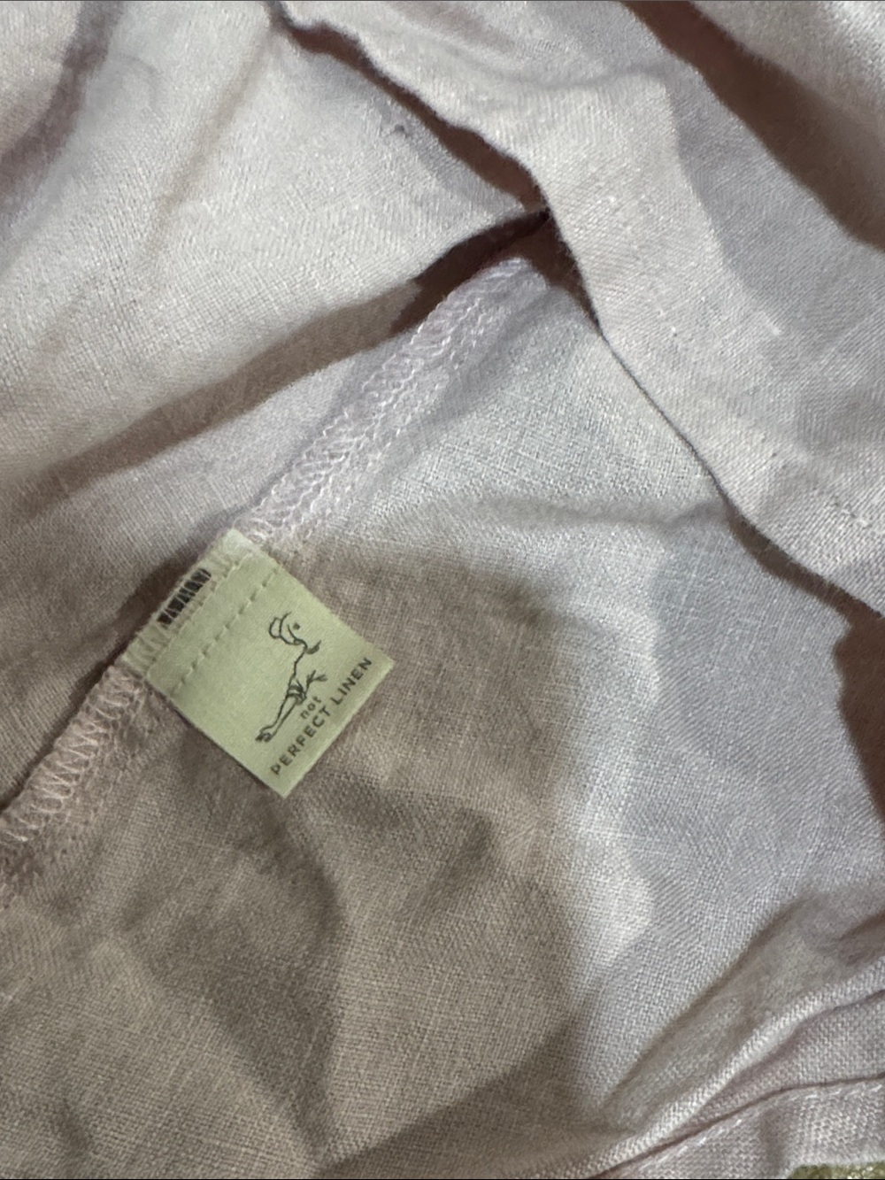 notPERFECTLINEN Pale Pink High-Low Relaxed Linen-Blend Tunic S/M - Picture 8 of 9
